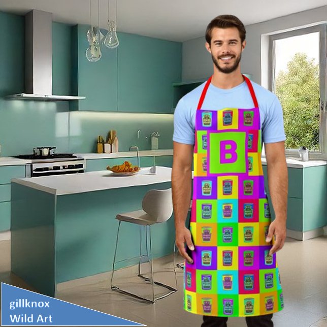 POP Art Baked Beans Can Neon Apron (Creator Uploaded)
