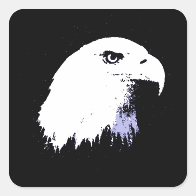 Pop Art Bald Eagle Square Sticker (Front)