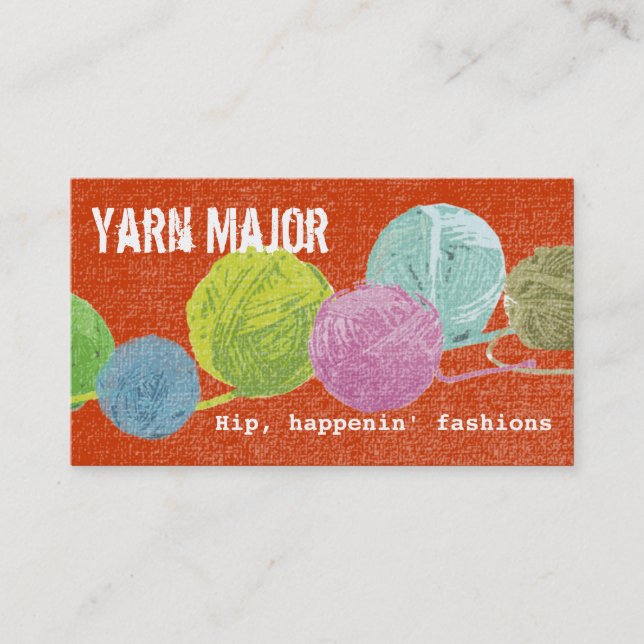 Pop art balls of yarn knitting crochet card (Front)