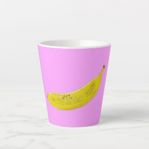 Pop Art Banana in yellow  Latte Mug