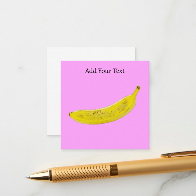 Pop Art Banana Pink Background Personalised Enclosure Card (Front/Back In Situ)