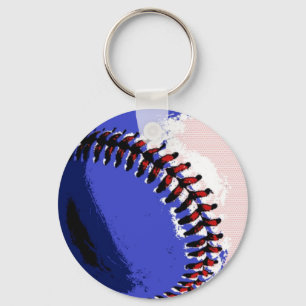 Pop Art Baseball Key Ring
