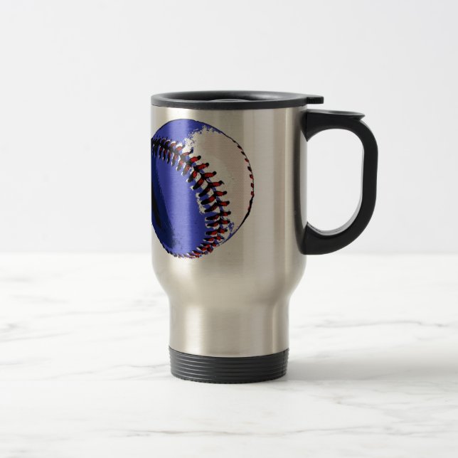 Pop Art Baseball Travel Mug (Right)