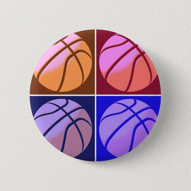 Pop Art Basketball 6 Cm Round Badge (Front)