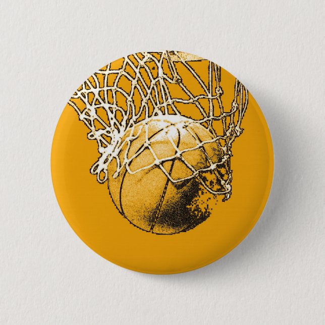 Pop Art Basketball 6 Cm Round Badge (Front)
