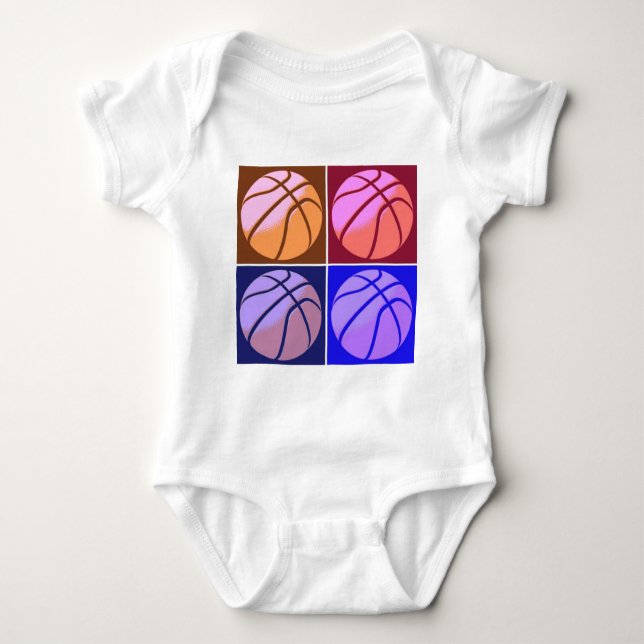 Pop Art Basketball Baby Bodysuit (Front)
