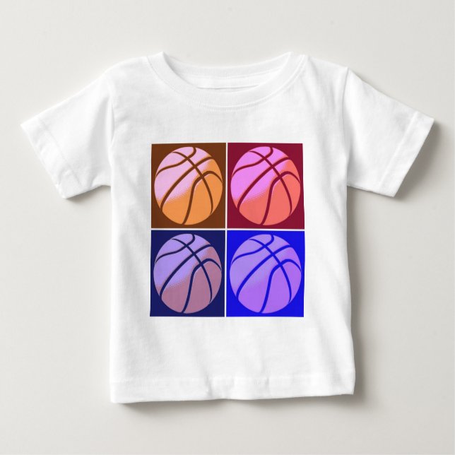 Pop Art Basketball Baby T-Shirt (Front)