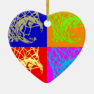 Pop Art Basketball Ceramic Ornament