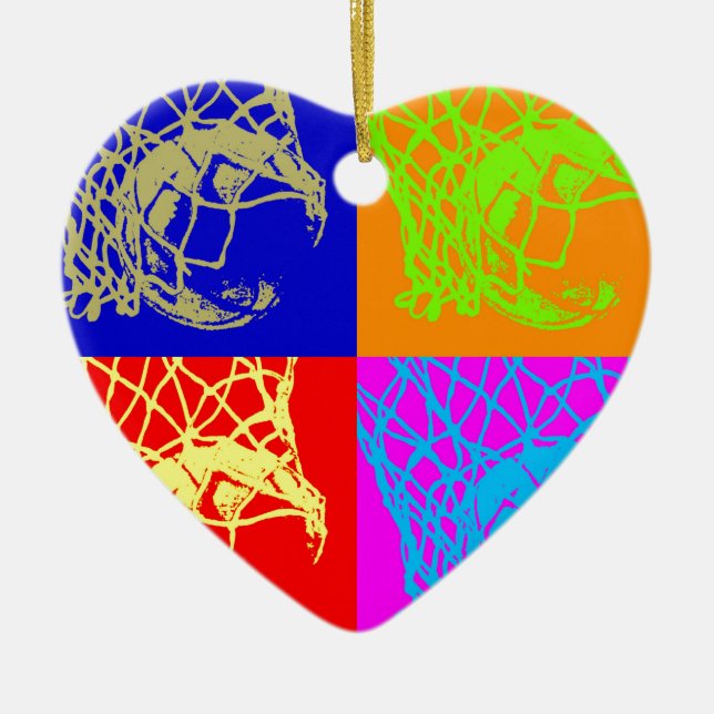 Pop Art Basketball Ceramic Ornament (Front)