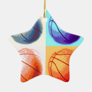 Pop Art Basketball Ceramic Ornament