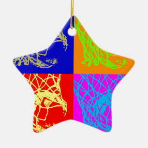 Pop Art Basketball Ceramic Tree Decoration