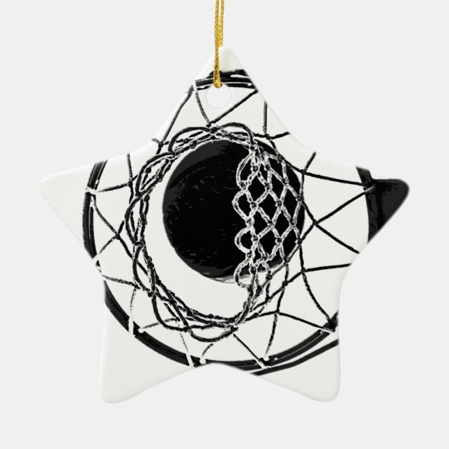 Pop Art Basketball Ceramic Tree Decoration (Front)