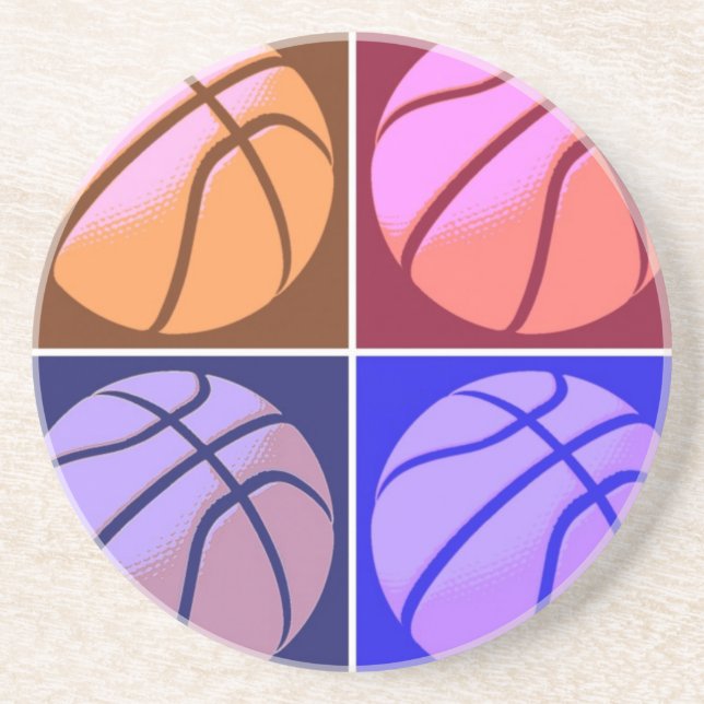 Pop Art Basketball Coaster (Front)