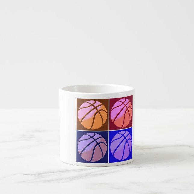 Pop Art Basketball Espresso Cup (Front)