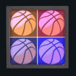 Pop Art Basketball Jewellery Box<br><div class="desc">4 Colours Retro Style Pop Art Basketballs</div>