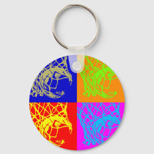 Pop Art Basketball Key Ring