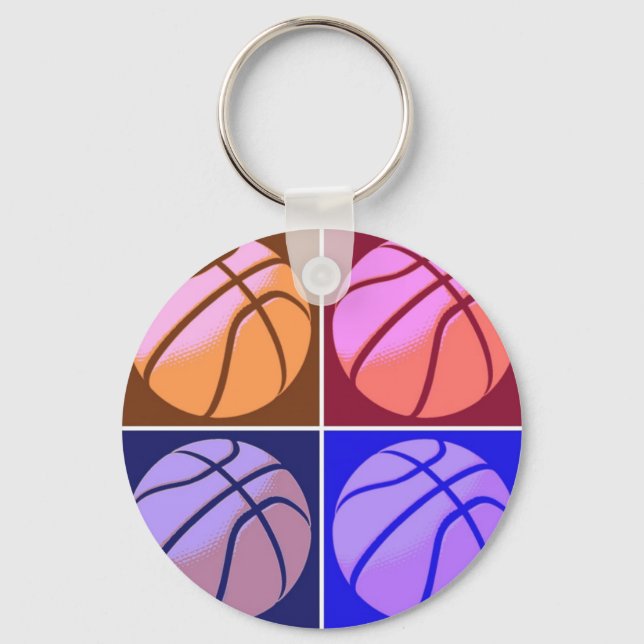 Pop Art Basketball Key Ring (Front)