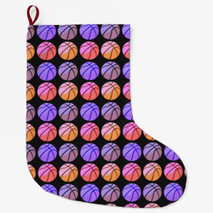 Pop Art Basketball Large Christmas Stocking