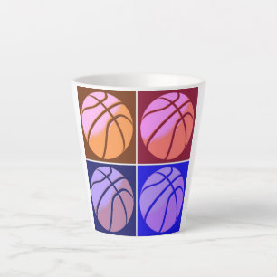 Pop Art Basketball Latte Mug