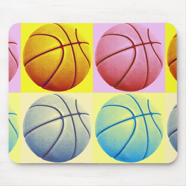Pop Art Basketball Mouse Pad (Front)