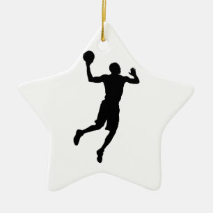 Pop Art Basketball Player Silhouette Ceramic Tree Decoration