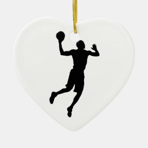 Pop Art Basketball Player Silhouette Ceramic Tree Decoration