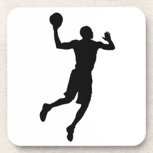 Pop Art Basketball Player Silhouette Coaster