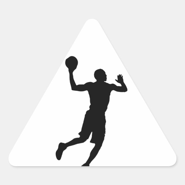 Pop Art Basketball Player Silhouette Triangle Sticker (Front)