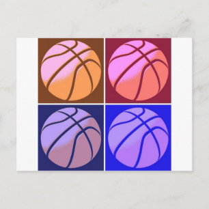Pop Art Basketball Postcard