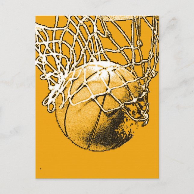 Pop Art Basketball Postcard (Front)