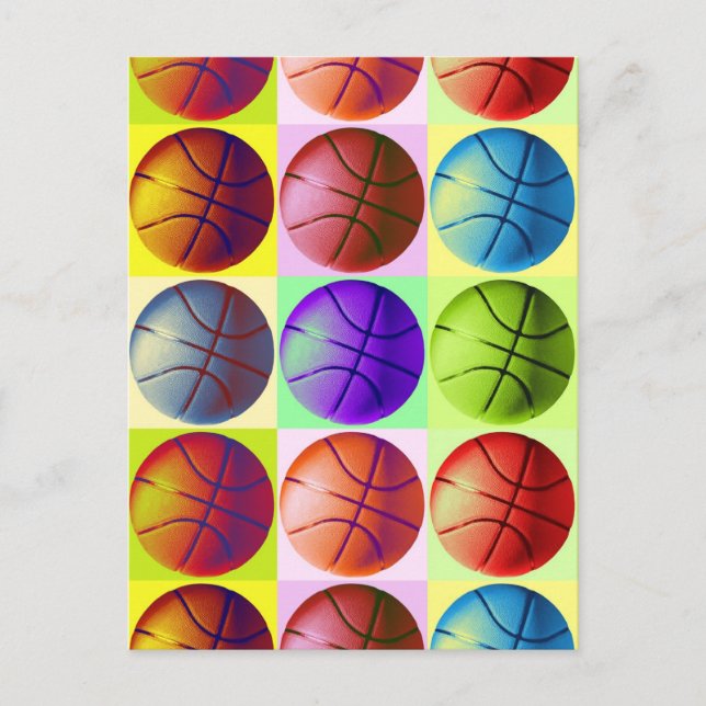 Pop Art Basketball Postcard (Front)