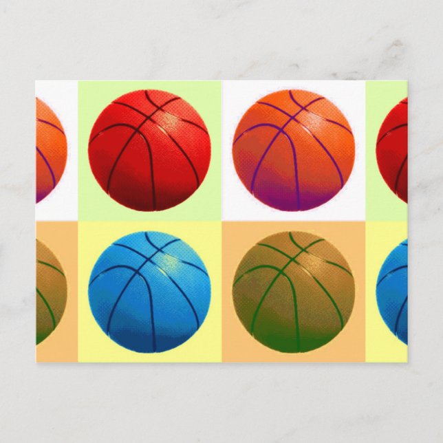 Pop Art Basketball Postcard (Front)