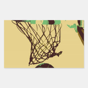 Pop Art Basketball Rectangular Sticker