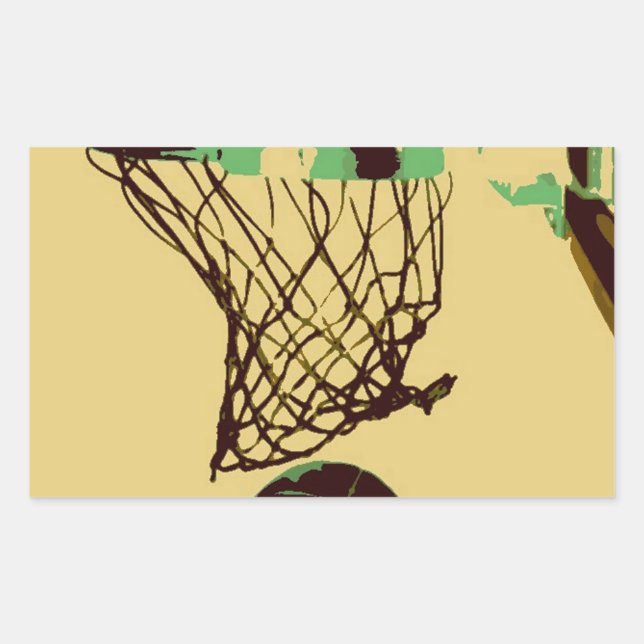 Pop Art Basketball Rectangular Sticker (Front)