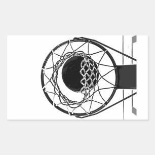 Pop Art Basketball Rectangular Sticker