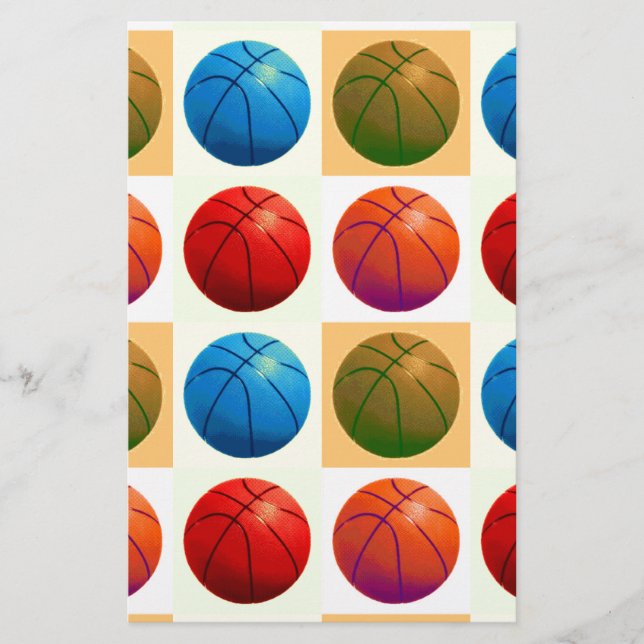 Pop Art Basketball Stationery (Front)