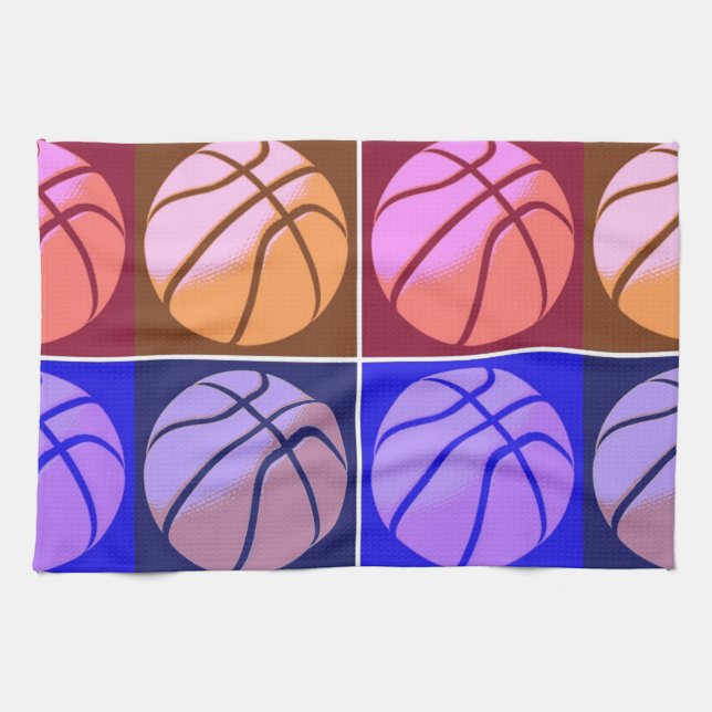 Pop Art Basketball Tea Towel (Horizontal)