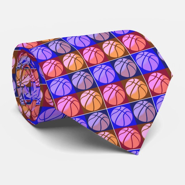 Pop Art Basketball Tie (Rolled)