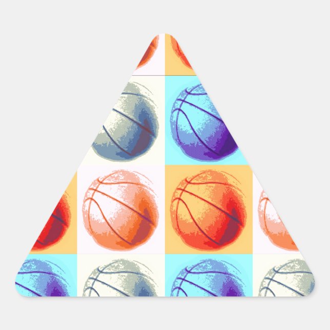 Pop Art Basketball Triangle Sticker (Front)