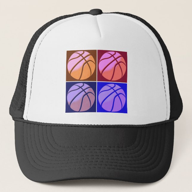 Pop Art Basketball Trucker Hat (Front)