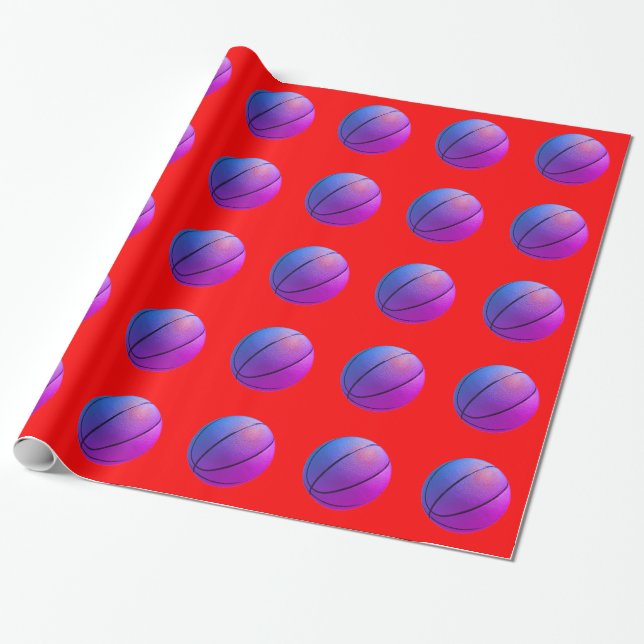 Pop Art Basketball Wrapping Paper (Unrolled)