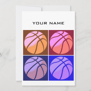 Pop Art Basketball Your Name Holiday Card