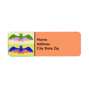 Pop Art Bats Return Address Label