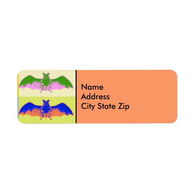 Pop Art Bats Return Address Label (Front)