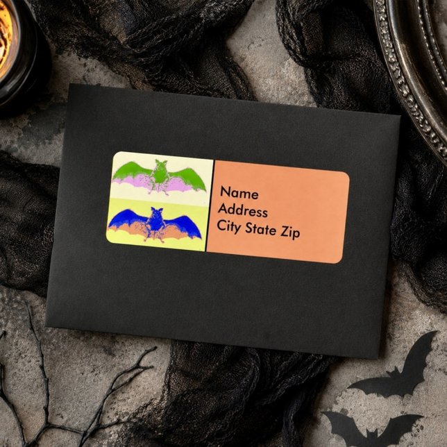 Pop Art Bats Return Address Label (Creator Uploaded)