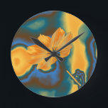 Pop Art Beautiful Yellow Cosmos Flower Round Clock<br><div class="desc">Pop Art Beautiful Yellow Cosmos Flower</div>