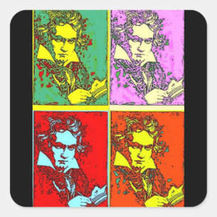 Pop-art Beethoven Square Sticker