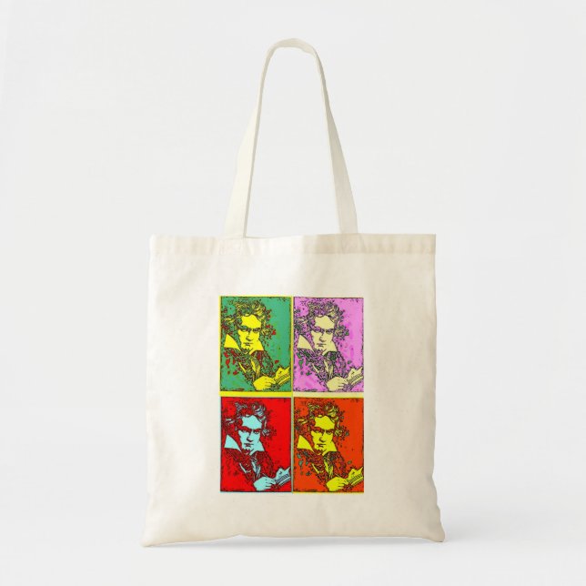 Pop-art Beethoven Tote Bag (Front)