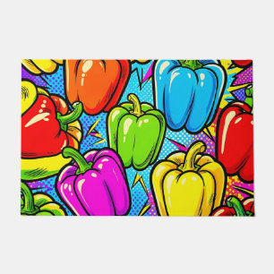 Pop Art Bell Peppers Pattern Doormat