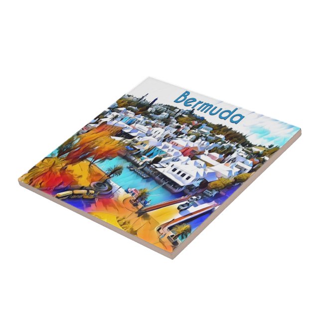 Pop Art Bermuda Ceramic Tile (Side)